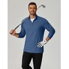 image:imageCOOFANDY Mens Quarter Zip Pullover Lightweight Mock Neck Sweatshirt Casual Long Sleeve Polo ShirtsNavy