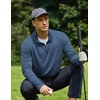 image:imageCOOFANDY Mens Quarter Zip Pullover Lightweight Mock Neck Sweatshirt Casual Long Sleeve Polo ShirtsNavy