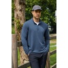 image:imageCOOFANDY Mens Quarter Zip Pullover Lightweight Mock Neck Sweatshirt Casual Long Sleeve Polo ShirtsNavy