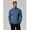 image:imageCOOFANDY Mens Quarter Zip Pullover Lightweight Mock Neck Sweatshirt Casual Long Sleeve Polo ShirtsNavy