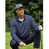 image:imageCOOFANDY Mens Quarter Zip Pullover Lightweight Mock Neck Sweatshirt Casual Long Sleeve Polo ShirtsNavy Blue