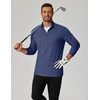 image:imageCOOFANDY Mens Quarter Zip Pullover Lightweight Mock Neck Sweatshirt Casual Long Sleeve Polo ShirtsNavy Blue