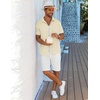 image:imageCOOFANDY Mens Short Sleeve Button Down Shirt Casual Summer Beach Shirts Waffle Knit Shirt Wrinkle Free Untucked ShirtBeige