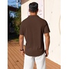 image:imageCOOFANDY Mens Short Sleeve Button Down Shirt Casual Summer Beach Shirts Waffle Knit Shirt Wrinkle Free Untucked ShirtBrown Diamond