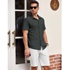 image:imageCOOFANDY Mens Short Sleeve Button Down Shirt Casual Summer Beach Shirts Waffle Knit Shirt Wrinkle Free Untucked ShirtDark Grey