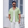 image:imageCOOFANDY Mens Short Sleeve Button Down Shirt Casual Summer Beach Shirts Waffle Knit Shirt Wrinkle Free Untucked ShirtLight Green