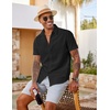 image:imageCOOFANDY Mens Short Sleeve Button Down Shirt Casual Summer Beach Wedding Vacation ShirtsBlack