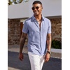 image:imageCOOFANDY Mens Short Sleeve Button Down Shirt Casual Summer Beach Wedding Vacation ShirtsBlue
