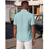 image:imageCOOFANDY Mens Short Sleeve Button Down Shirt Casual Summer Beach Wedding Vacation ShirtsIce Green