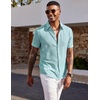 image:imageCOOFANDY Mens Short Sleeve Button Down Shirt Casual Summer Beach Wedding Vacation ShirtsIce Green
