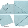 image:imageCOOFANDY Mens Short Sleeve Button Down Shirt Casual Summer Beach Wedding Vacation ShirtsIce Green
