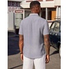 image:imageCOOFANDY Mens Short Sleeve Button Down Shirt Casual Summer Beach Wedding Vacation ShirtsLight Grey