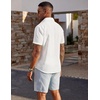 image:imageCOOFANDY Mens Short Sleeve Button Down Shirt Casual Summer Beach Wedding Vacation ShirtsWhite