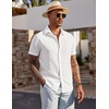 image:imageCOOFANDY Mens Short Sleeve Button Down Shirt Casual Summer Beach Wedding Vacation ShirtsWhite