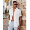 image:imageCOOFANDY Mens Short Sleeve Button Down Shirt Casual Summer Beach Wedding Vacation ShirtsWhite