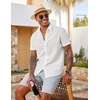 image:imageCOOFANDY Mens Short Sleeve Button Down Shirt Casual Summer Beach Wedding Vacation ShirtsWhite