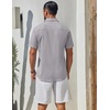image:imageCOOFANDY Mens Short Sleeve Button Down Shirts Summer Cotton Lyocell Linen Textured Casual Beach Shirts with PocketLight Grey