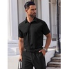 image:imageCOOFANDY Mens Short Sleeve Dress Shirts Stretch Wrinkle Free Untucked Casual Button Down ShirtBlack
