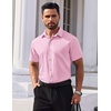 image:imageCOOFANDY Mens Short Sleeve Dress Shirts Stretch Wrinkle Free Untucked Casual Button Down ShirtPink