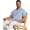 image:imageCOOFANDY Mens Short Sleeve Oxford Shirt Plaid Casual Button Down Shirts Summer Untucked Dress Shirt with PocketLight Blue Plaid