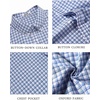 image:imageCOOFANDY Mens Short Sleeve Oxford Shirt Plaid Casual Button Down Shirts Summer Untucked Dress Shirt with PocketLight Blue Plaid