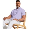 image:imageCOOFANDY Mens Short Sleeve Oxford Shirt Plaid Casual Button Down Shirts Summer Untucked Dress Shirt with PocketLight Purple Plaid