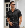 image:imageCOOFANDY Mens Silk Button Down Short Sleeve Dress Shirt01 Black