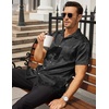 image:imageCOOFANDY Mens Silk Button Down Short Sleeve Dress Shirt01 Black