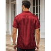 image:imageCOOFANDY Mens Silk Button Down Short Sleeve Dress Shirt01 Red
