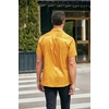 image:imageCOOFANDY Mens Silk Button Down Short Sleeve Dress Shirt02 Golden Yellow