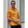 image:imageCOOFANDY Mens Silk Button Down Short Sleeve Dress Shirt02 Golden Yellow