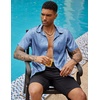 image:imageCOOFANDY Mens Silk Button Down Short Sleeve Dress Shirt02 Sky Blue