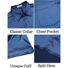 image:imageCOOFANDY Mens Silk Button Down Short Sleeve Dress ShirtNavy Bluepure