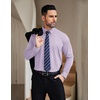 image:imageCOOFANDY Mens Stretch Dress Shirts Muscle Fit Wrinkle Free Long Sleeve Button Down Shirt Business Casual ShirtsPurple Stripes