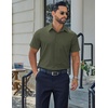 image:imageCOOFANDY Mens Stretch Dress Shirts Short Sleeve Casual Button Down Shirts with PocketArmy Green