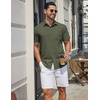 image:imageCOOFANDY Mens Stretch Dress Shirts Short Sleeve Casual Button Down Shirts with PocketArmy Green