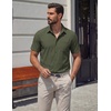 image:imageCOOFANDY Mens Stretch Dress Shirts Short Sleeve Casual Button Down Shirts with PocketArmy Green