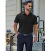 image:imageCOOFANDY Mens Stretch Dress Shirts Short Sleeve Casual Button Down Shirts with PocketBlack