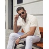 image:imageCOOFANDY Mens Stretch Dress Shirts Short Sleeve Casual Button Down Shirts with PocketCream