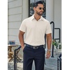 image:imageCOOFANDY Mens Stretch Dress Shirts Short Sleeve Casual Button Down Shirts with PocketCream