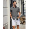 image:imageCOOFANDY Mens Stretch Dress Shirts Short Sleeve Casual Button Down Shirts with PocketDark Grey
