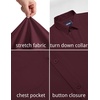 image:imageCOOFANDY Mens Stretch Dress Shirts Short Sleeve Casual Button Down Shirts with PocketDeep Red