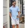 image:imageCOOFANDY Mens Stretch Dress Shirts Short Sleeve Casual Button Down Shirts with PocketLight Blue