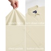 image:imageCOOFANDY Mens Stretch Dress Shirts Short Sleeve Casual Button Down Shirts with PocketLight Khaki