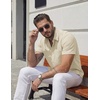 image:imageCOOFANDY Mens Stretch Dress Shirts Short Sleeve Casual Button Down Shirts with PocketLight Khaki