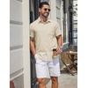 image:imageCOOFANDY Mens Stretch Dress Shirts Short Sleeve Casual Button Down Shirts with PocketLight Khaki