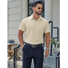 image:imageCOOFANDY Mens Stretch Dress Shirts Short Sleeve Casual Button Down Shirts with PocketLight Khaki