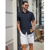 image:imageCOOFANDY Mens Stretch Dress Shirts Short Sleeve Casual Button Down Shirts with PocketMidnight Blue