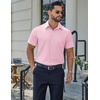 image:imageCOOFANDY Mens Stretch Dress Shirts Short Sleeve Casual Button Down Shirts with PocketPink