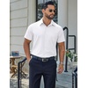 image:imageCOOFANDY Mens Stretch Dress Shirts Short Sleeve Casual Button Down Shirts with PocketWhite